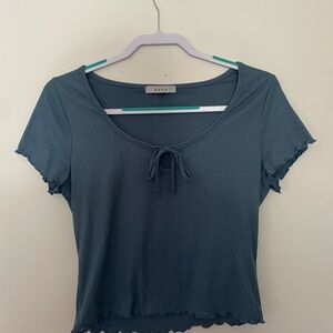 Blue Short Sleeve Blouse sz M